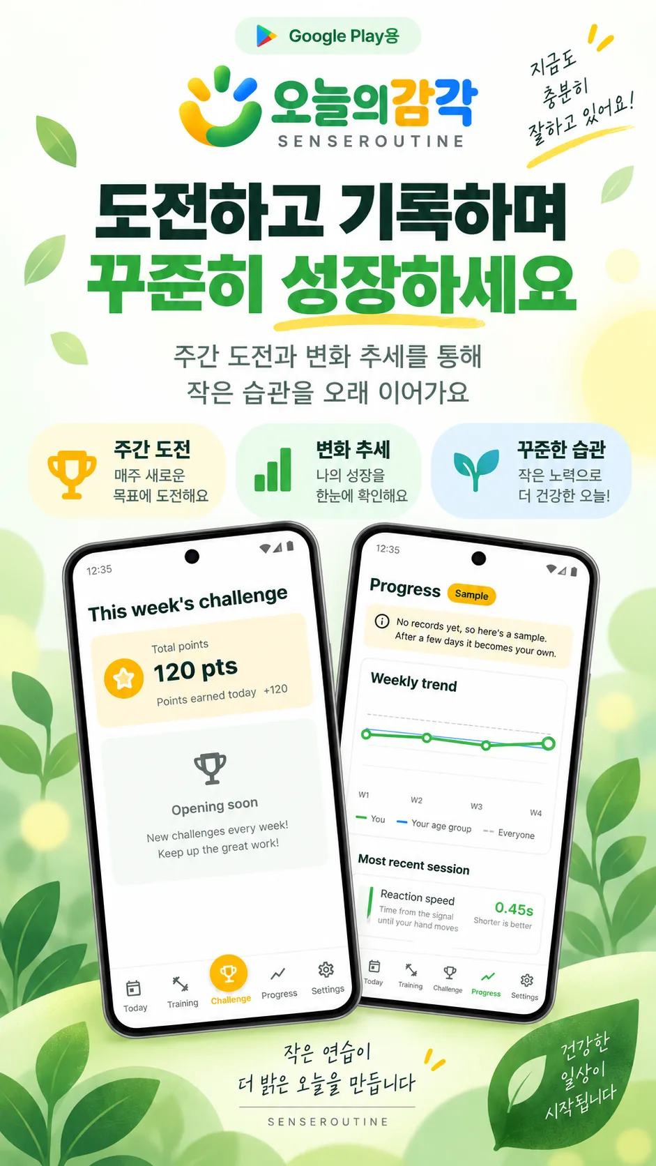 주간 도전 — 이번 주 목표와 쌓인 점수